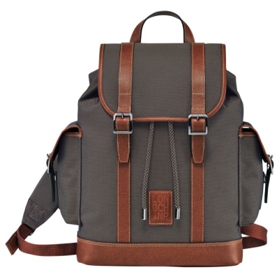 Men's Longchamp Boxford Backpacks Brown | 25CHOXIPV