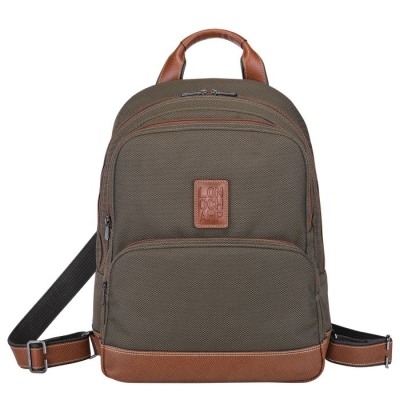 Men's Longchamp Boxford Backpacks Brown | 72TAIDNPK