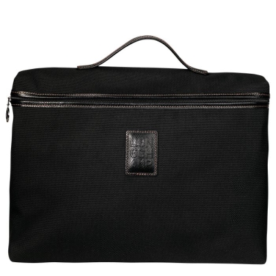 Men's Longchamp Boxford S Document Holders Black | 89FOJVAWH