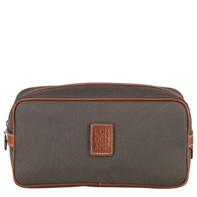 Men's Longchamp Boxford Toiletry Bags Brown | 89DTQGAEV