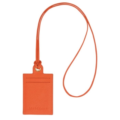 Men's Longchamp Cuir De Russie Cardholders & Coin Purses Orange | 45GMFECLN