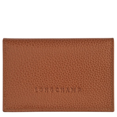 Men's Longchamp Le Foulonné Cardholders & Coin Purses Brown | 09RHVNGDQ