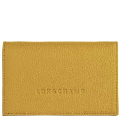 Men's Longchamp Le Foulonné Cardholders & Coin Purses Yellow | 30SURMYLJ