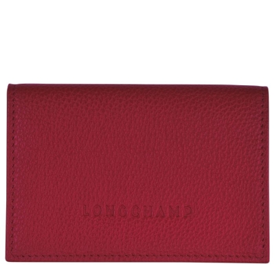 Men's Longchamp Le Foulonné Cardholders & Coin Purses Red | 54MCNWIEB