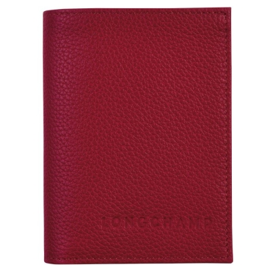 Men's Longchamp Le Foulonné Cardholders & Coin Purses Red | 56FCYLQHM