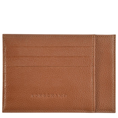 Men's Longchamp Le Foulonné Cardholders & Coin Purses Brown | 59OMNHDFC