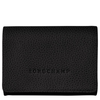 Men's Longchamp Le Foulonné Cardholders & Coin Purses Black | 60ALSEYJH