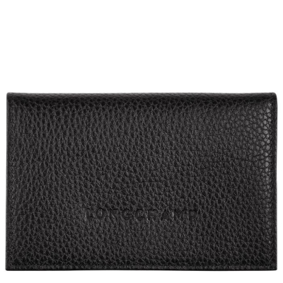 Men's Longchamp Le Foulonné Cardholders & Coin Purses Black | 74EURPXAG