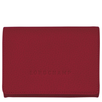 Men's Longchamp Le Foulonné Cardholders & Coin Purses Red | 94CTRXDMH