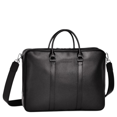 Men's Longchamp Le Foulonné L Document Holders Black | 02TFJMRAV