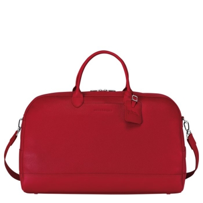 Men's Longchamp Le Foulonné L Travel Bags Red | 28GSZKNVR