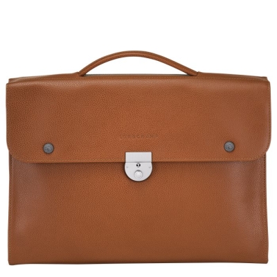 Men's Longchamp Le Foulonné M Document Holders Brown | 31UXQBAYE