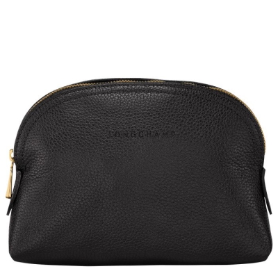 Men's Longchamp Le Foulonné Pouches & Cases Black | 53GNWXETS