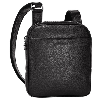 Men's Longchamp Le Foulonné S Crossbody Bags Black | 52UGSMCPT