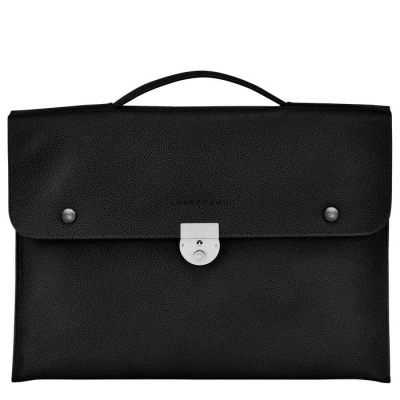 Men's Longchamp Le Foulonné S Document Holders Black | 08VILBYGZ