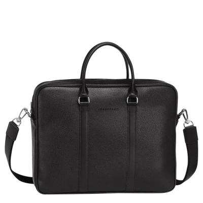 Men's Longchamp Le Foulonné S Document Holders Black | 12RVNCXWK