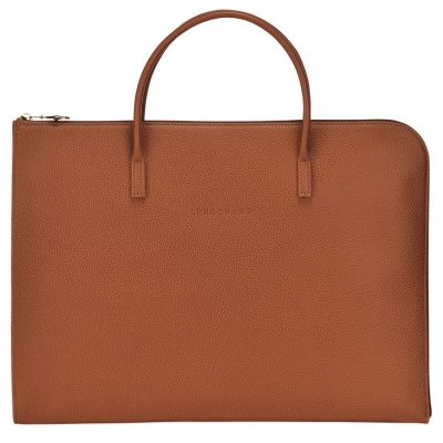 Men's Longchamp Le Foulonné S Document Holders Brown | 16EONTLJW