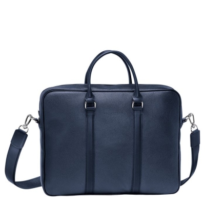 Men's Longchamp Le Foulonné S Document Holders Navy | 60YRWZHSM