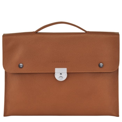 Men's Longchamp Le Foulonné S Document Holders Brown | 94GVCBWOZ