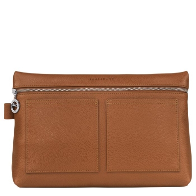 Men's Longchamp Le Foulonné Toiletry Bags Brown | 87NVDWJBX