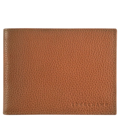 Men's Longchamp Le Foulonné Wallets Brown | 76JUXZPOS