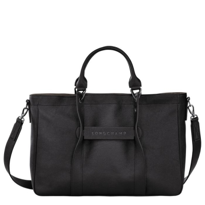 Women's Longchamp 3D M Top-handle Bags Black | 41OBYZPXC