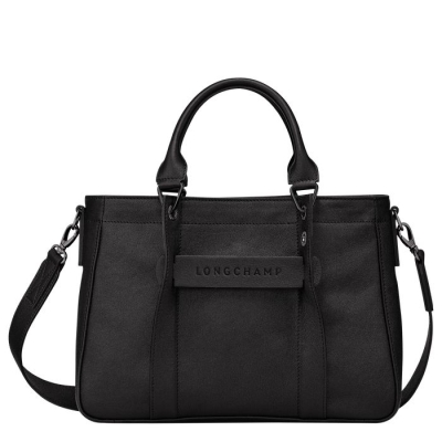 Women's Longchamp 3D S Top-handle Bags Black | 43DJYNFBZ