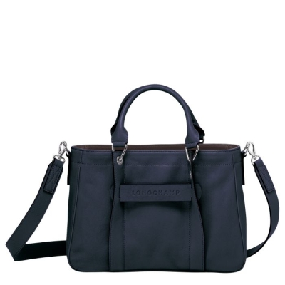 Women's Longchamp 3D S Top-handle Bags Blue | 51ZBPUDIC