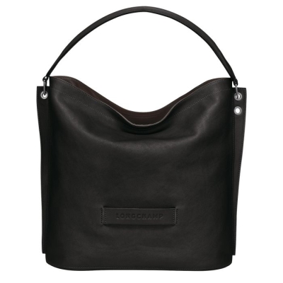 Women's Longchamp 3D Shoulder Bags Black | 06URJYWNT