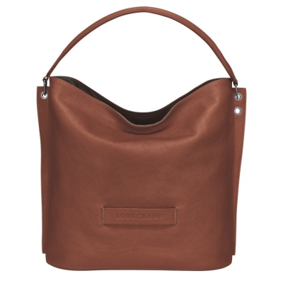 Women's Longchamp 3D Shoulder Bags Brown | 97WZIRNCU