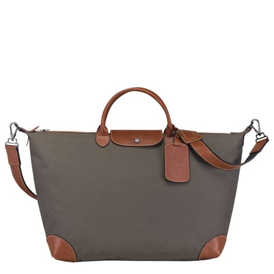 Women's Longchamp Boxford L Travel Bags Brown | 07EVUHZKR