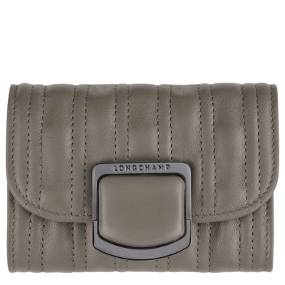 Women's Longchamp Brioche Cardholders & Coin Purses Grey | 60CBAJKZE