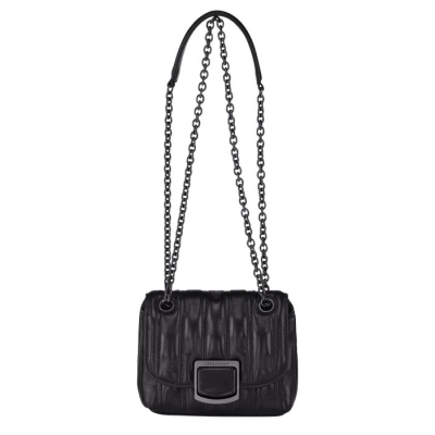 Women's Longchamp Brioche XS Crossbody Bags Black | 09TPEYMIR