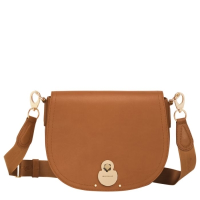 Women's Longchamp Cavalcade M Crossbody Bags Beige | 45KRQUSOI