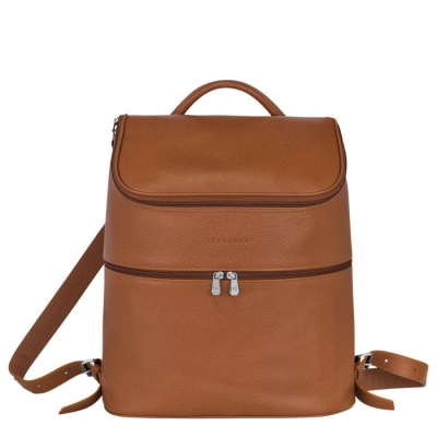 Women's Longchamp Le Foulonné Backpacks Brown | 56INZMWRJ