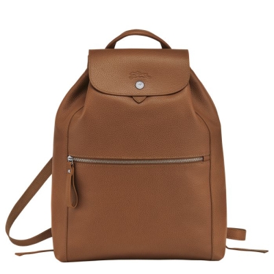 Women's Longchamp Le Foulonné Backpacks Brown | 60MZJGIOC