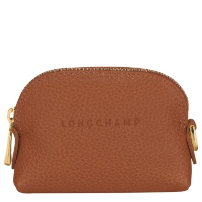 Women's Longchamp Le Foulonné Cardholders & Coin Purses Brown | 35JFRCSZV