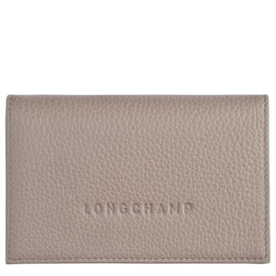 Women's Longchamp Le Foulonné Cardholders & Coin Purses Grey | 38BDSTHMF