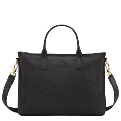 Women's Longchamp Le Foulonné S Document Holders Black | 02KYVZUEC