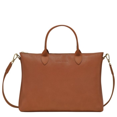 Women's Longchamp Le Foulonné S Document Holders Brown | 39HFQRAPX