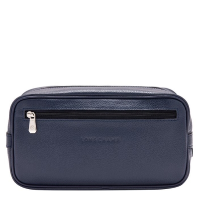 Women's Longchamp Le Foulonné Toiletry Bags Navy | 06RYSJHPV