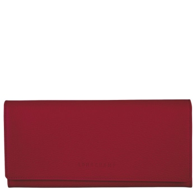 Women's Longchamp Le Foulonné Wallets Red | 45CKIODRN