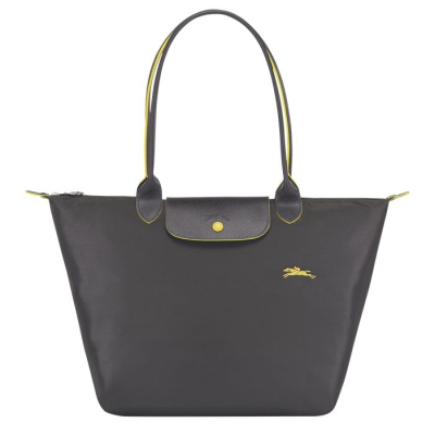 Women's Longchamp Le Pliage Club L Shoulder Bags Grey | 82FHUTAND