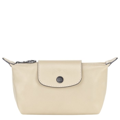 Women's Longchamp Le Pliage Cuir Pouches & Cases Beige | 09GHINVDQ