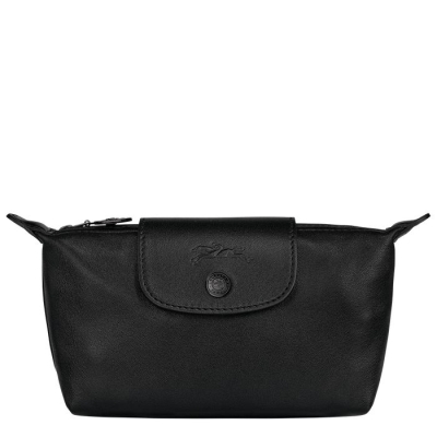 Women's Longchamp Le Pliage Cuir Pouches & Cases Black | 19CQSWOMT