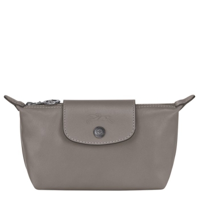 Women's Longchamp Le Pliage Cuir Pouches & Cases Grey | 92IXEZKFW