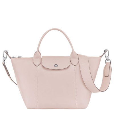 Women's Longchamp Le Pliage Cuir S Top-handle Bags Pink | 07OGCMVQH