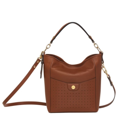 Women's Longchamp Mademoiselle S Shoulder Bags Brown | 03HMWZEIG