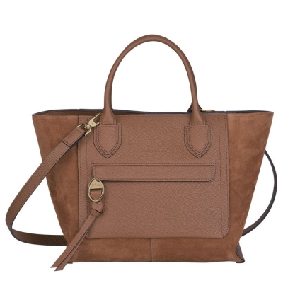 Women's Longchamp Mailbox M Top-handle Bags Brown | 07ITPABUQ