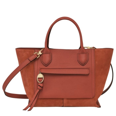 Women's Longchamp Mailbox M Top-handle Bags Orange | 67SYFMWHZ